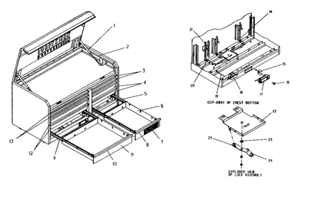 Toolbox Diagram and Parts List for 706954720  Craftsman Tool Stand & Cart