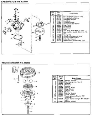 Carburetor Diagram and Parts List for 143424332  Craftsman Engine