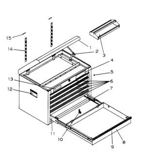 Cabinet Parts Diagram and Parts List for 706593890  Craftsman Tool Stand & Cart