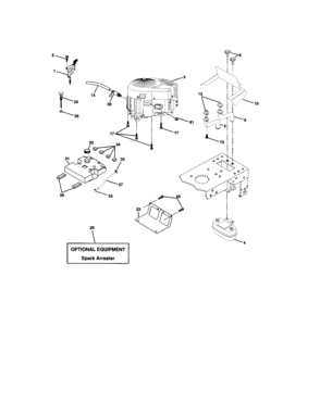 Engine Diagram and Parts List for 917273520  Craftsman Lawn Tractor