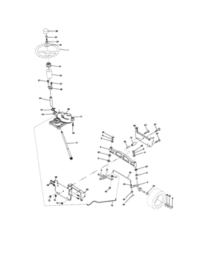 Steering Assembly Diagram and Parts List for 917275751  Craftsman Lawn Tractor