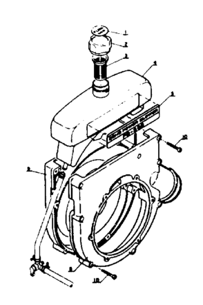 Fuel Tank And Fancase Diagram and Parts List for PB-202  Craftsman Leaf Blower / Vacuum