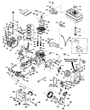 Replacement Parts Diagram and Parts List for 143796132  Craftsman Engine