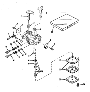Carburetor Diagram and Parts List for 143131082  Craftsman Engine