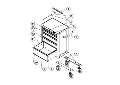Tool Chest Diagram and Parts List for 706452560  Craftsman Tool Stand & Cart