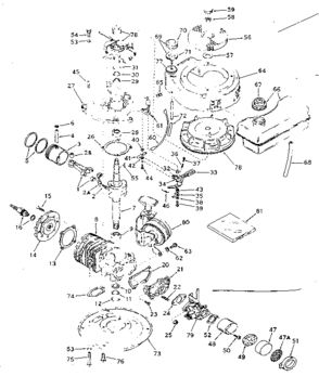 Basic Engine Diagram and Parts List for 200193142  Craftsman Engine