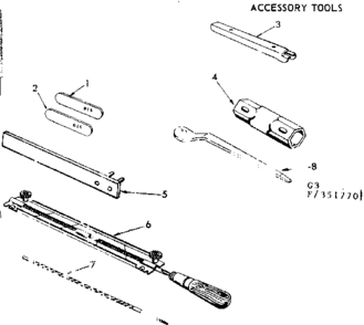 Accessory Tools Diagram and Parts List for 917351770  Craftsman Chainsaw