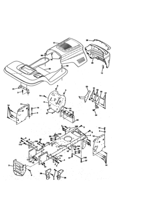 Chassis And Enclosures Diagram and Parts List for 917270711  Craftsman Lawn Tractor