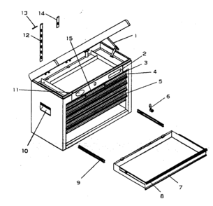 Chest Diagram and Parts List for 706623960  Craftsman Tool Stand & Cart