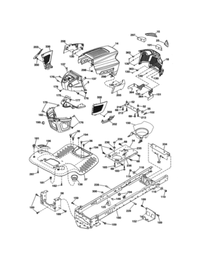 Chassis Assembly Diagram and Parts List for 917203831  Craftsman Lawn Tractor