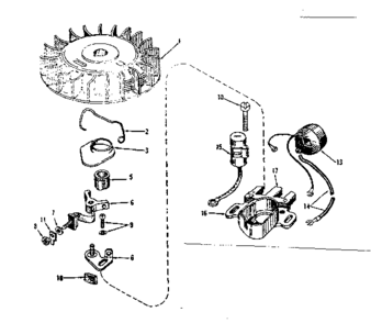 Magneto No. 610667 Diagram and Parts List for 143122071  Craftsman Engine