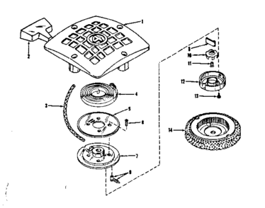 Rewind Starter No 27937 Diagram and Parts List for 14331601  Craftsman Engine