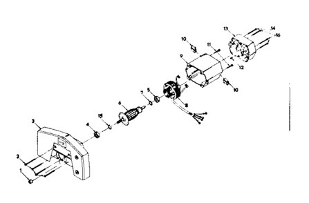 Field And Armature Assembly Diagram and Parts List for 31523731  Craftsman Saw