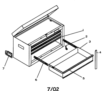 Tool Box Diagram and Parts List for 706597840  Craftsman Tool Stand & Cart