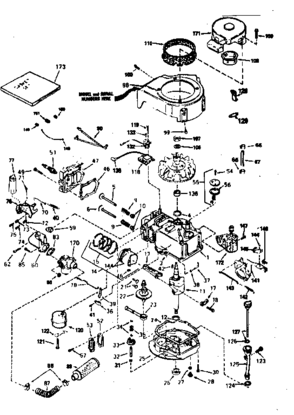 Engine Diagram and Parts List for 143374172  Craftsman Engine