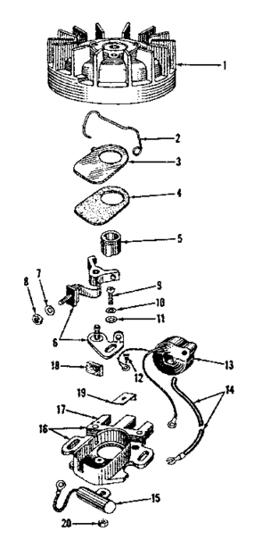 Magneto No. 28247 Diagram and Parts List for 14353001  Craftsman Engine