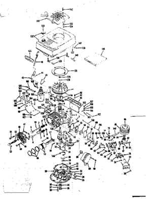 Basic Engine Diagram and Parts List for 14364500  Craftsman Lawn Mower
