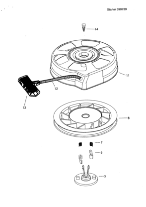 Starter 590739 Diagram and Parts List for 143996502  Craftsman Engine