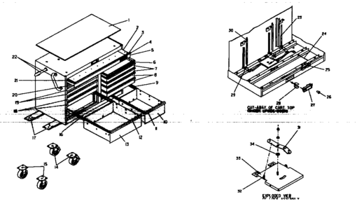 Tool Cart Diagram and Parts List for 706599261  Craftsman Tool Stand & Cart