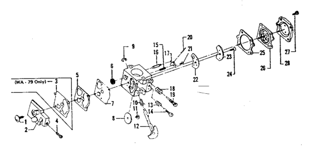 Carburetor Diagram and Parts List for 234795511  Craftsman Trimmer