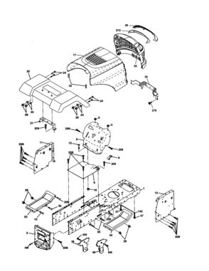 Chassis And Enclosures Diagram and Parts List for 917278011  Craftsman Lawn Tractor