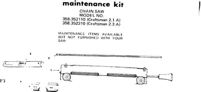 Maintenance Kit Diagram and Parts List for 358352151  Craftsman Chainsaw