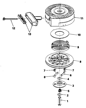 Rewind Starter Diagram and Parts List for 143416052  Craftsman Engine