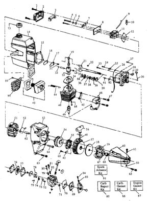 Engine Diagram and Parts List for 358797210  Craftsman Trimmer
