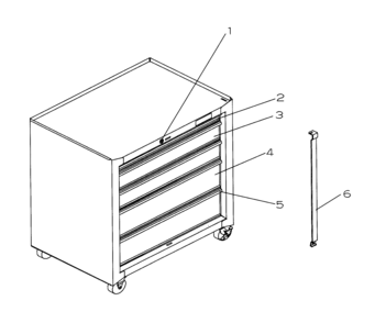 Tool Chest Diagram and Parts List for 706622151  Craftsman Tool Stand & Cart