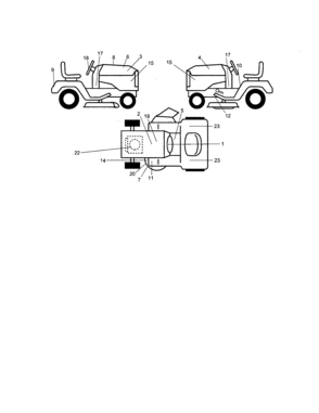 Decals Diagram and Parts List for 917276220  Craftsman Lawn Tractor
