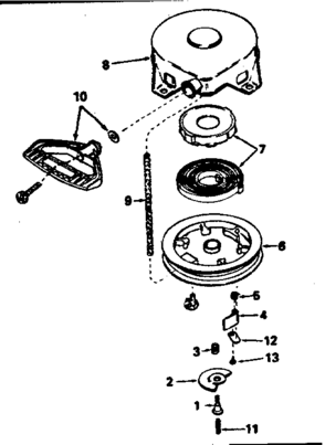 Rewind Starter No. 590576 Diagram and Parts List for 143754112  Craftsman Engine