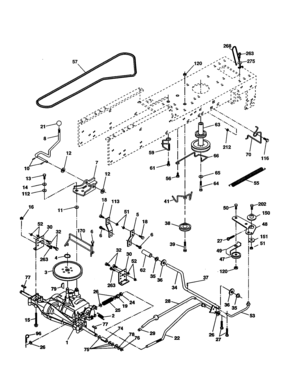 Drive Diagram and Parts List for 917277152  Craftsman Lawn Tractor