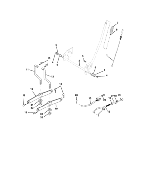 Lift Assembly Diagram and Parts List for 917272910  Craftsman Lawn Tractor