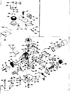 Basic Engine Diagram and Parts List for 143186112  Craftsman Engine