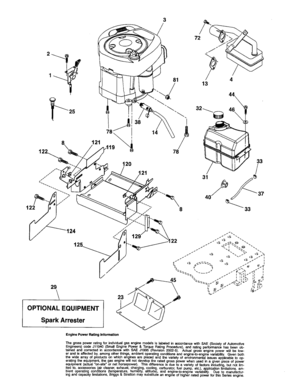 Engine Diagram and Parts List for 917256340  Craftsman Lawn Tractor