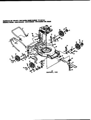 Replacement Parts Diagram and Parts List for 131921214  Craftsman Lawn Mower