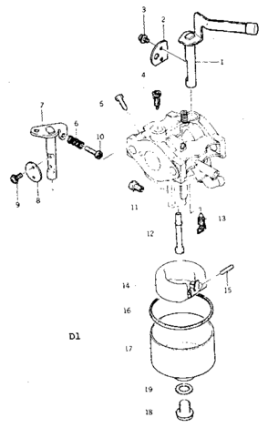 Carburetor Diagram and Parts List for 580328330  Craftsman Generator