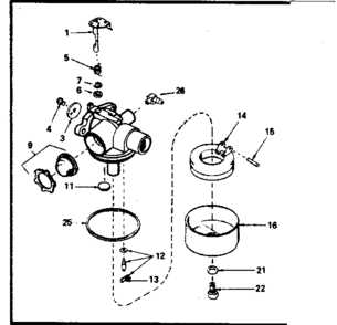 Carburetor No. 632388 Diagram and Parts List for 143384322  Craftsman Engine
