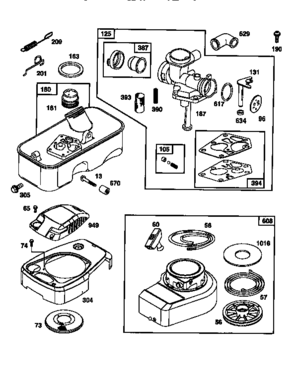 Engine 10a902-0182-03 (71/500) Diagram and Parts List for 50010A902-0182-03  Craftsman Engine