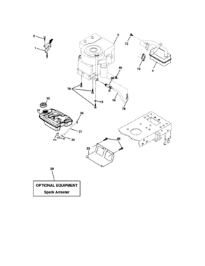 Engine Diagram and Parts List for 917273810  Craftsman Lawn Tractor