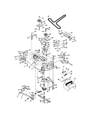 Mower Deck Diagram and Parts List for 9172736405  Craftsman Lawn Tractor
