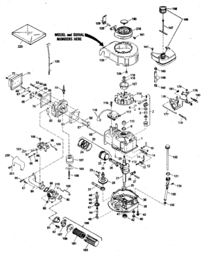 Replacement Parts Diagram and Parts List for 143394212  Craftsman Engine