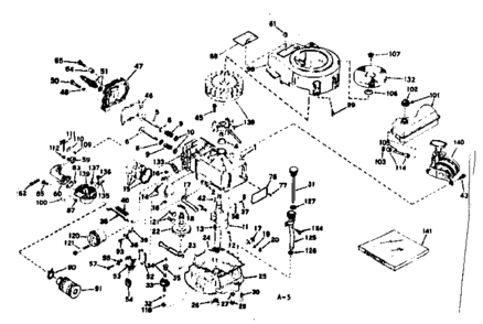 Basic Engine Diagram and Parts List for 143224222  Craftsman Engine