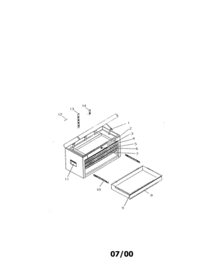 Part Location Diagram of A15395A1-EB Craftsman Tool chest drawer, 2-in