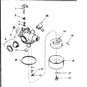 Carburetor No. 632389 Diagram and Parts List for 143384112  Craftsman Engine