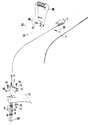 Drive Shaft And Cutting Head Diagram and Parts List for 234795520  Craftsman Trimmer
