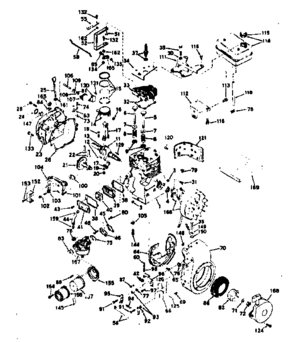 Basic Engine Diagram and Parts List for 143626202  Craftsman Engine