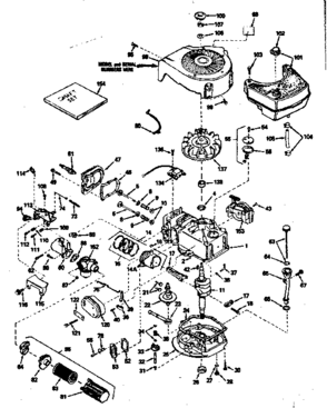 Engine Diagram and Parts List for 143354262  Craftsman Engine