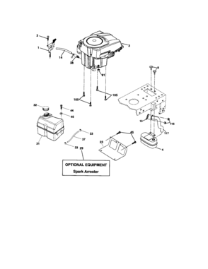 Engine Diagram and Parts List for 917275180  Craftsman Lawn Tractor