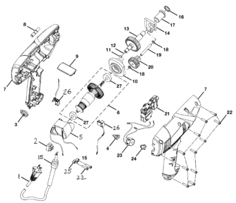 Motor Assy Diagram and Parts List for 315221070  Craftsman Boring Machine